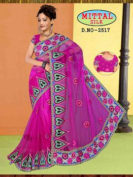 Manufacturers Exporters and Wholesale Suppliers of Net Sarees Surat Gujarat